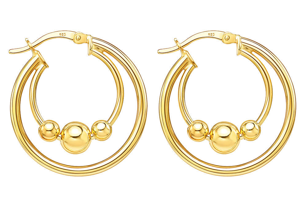 Beaded Double Hoops