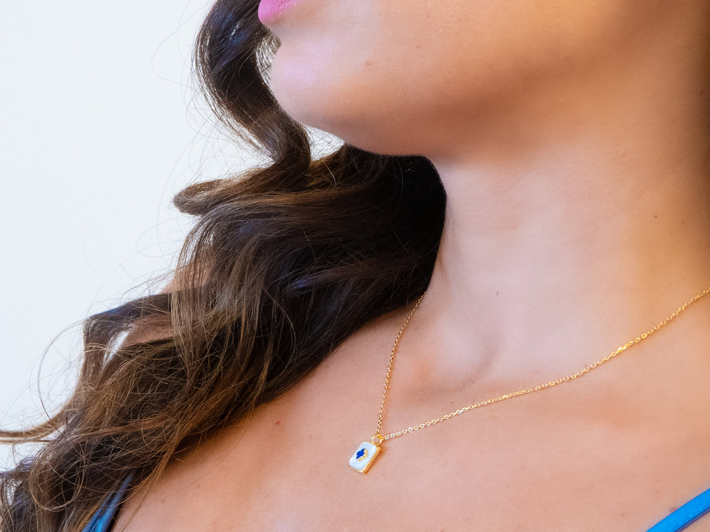Lapis Lazuli & Pearl Clover Charm Necklace