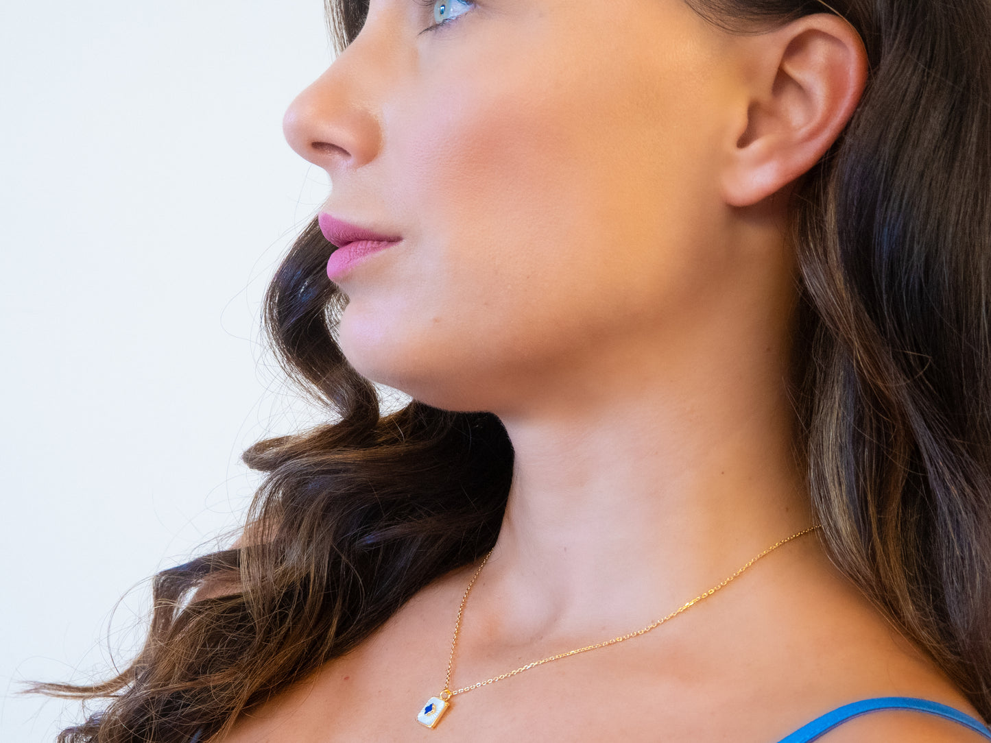 Lapis Lazuli & Pearl Clover Charm Necklace