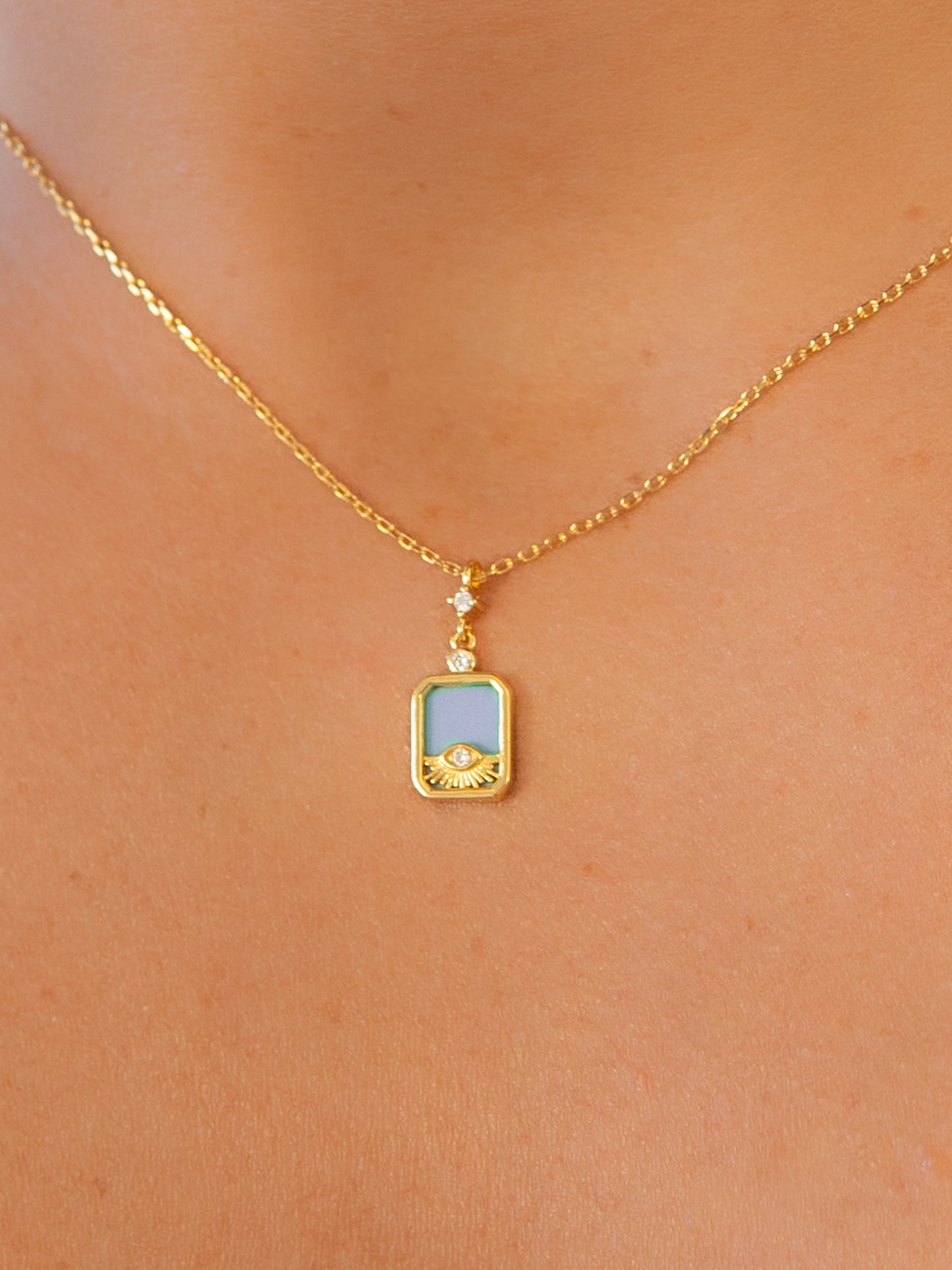 Turquoise Evil Eye Charm Necklace