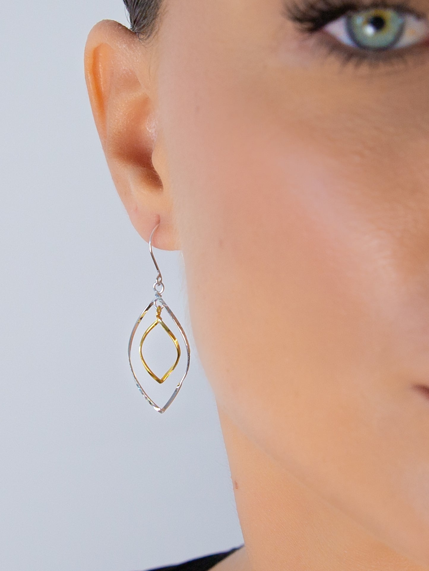 Two Tone Leaf Earrings