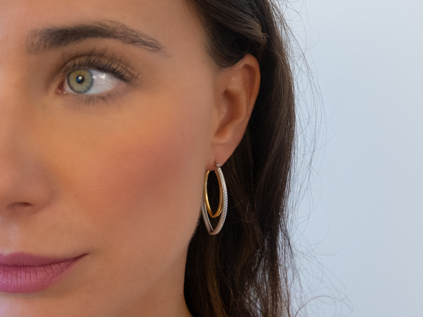 Two Tone Oval Hoops