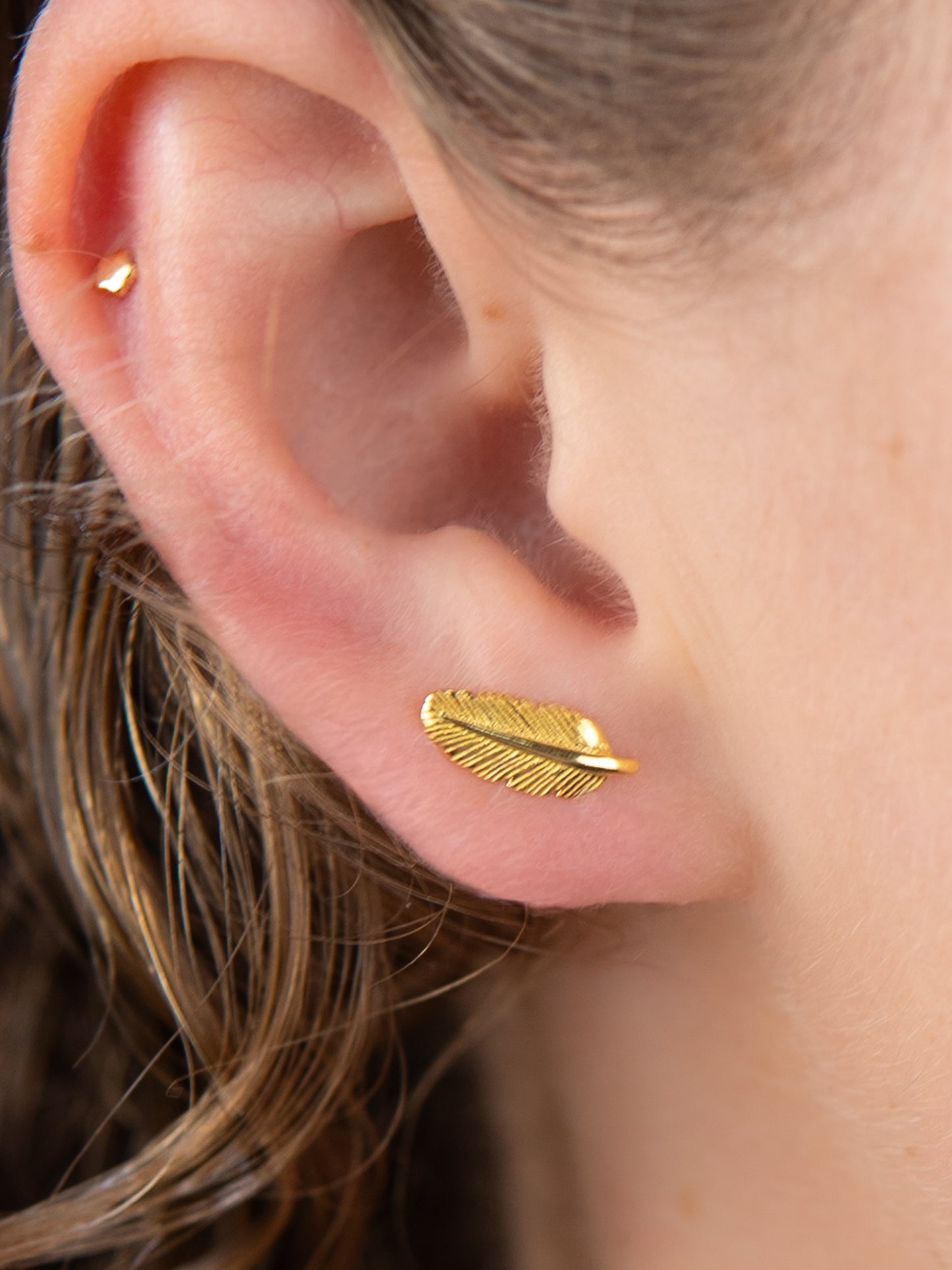 Leaf Feather Studs