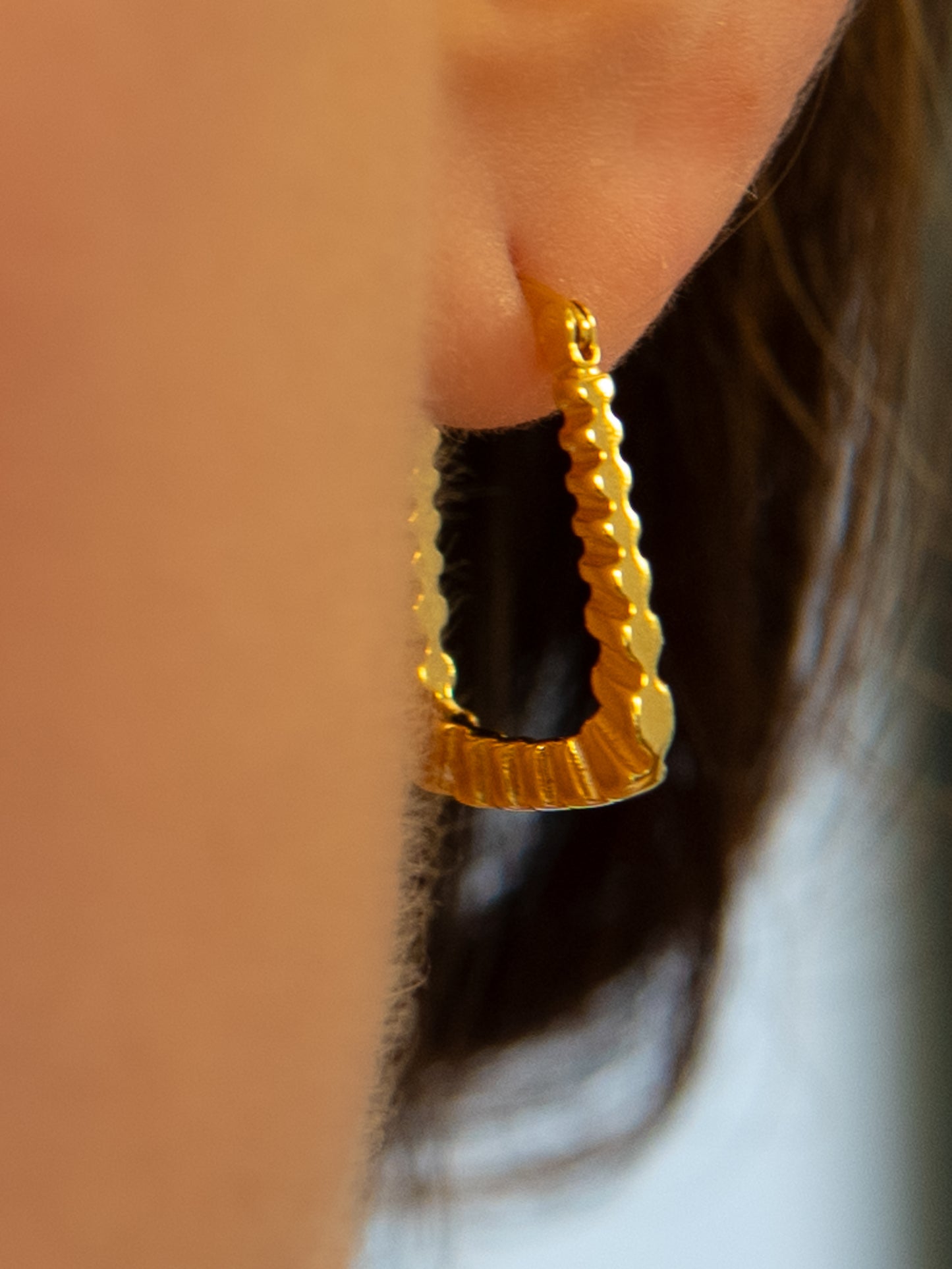 Engraved Rectangle Hoops