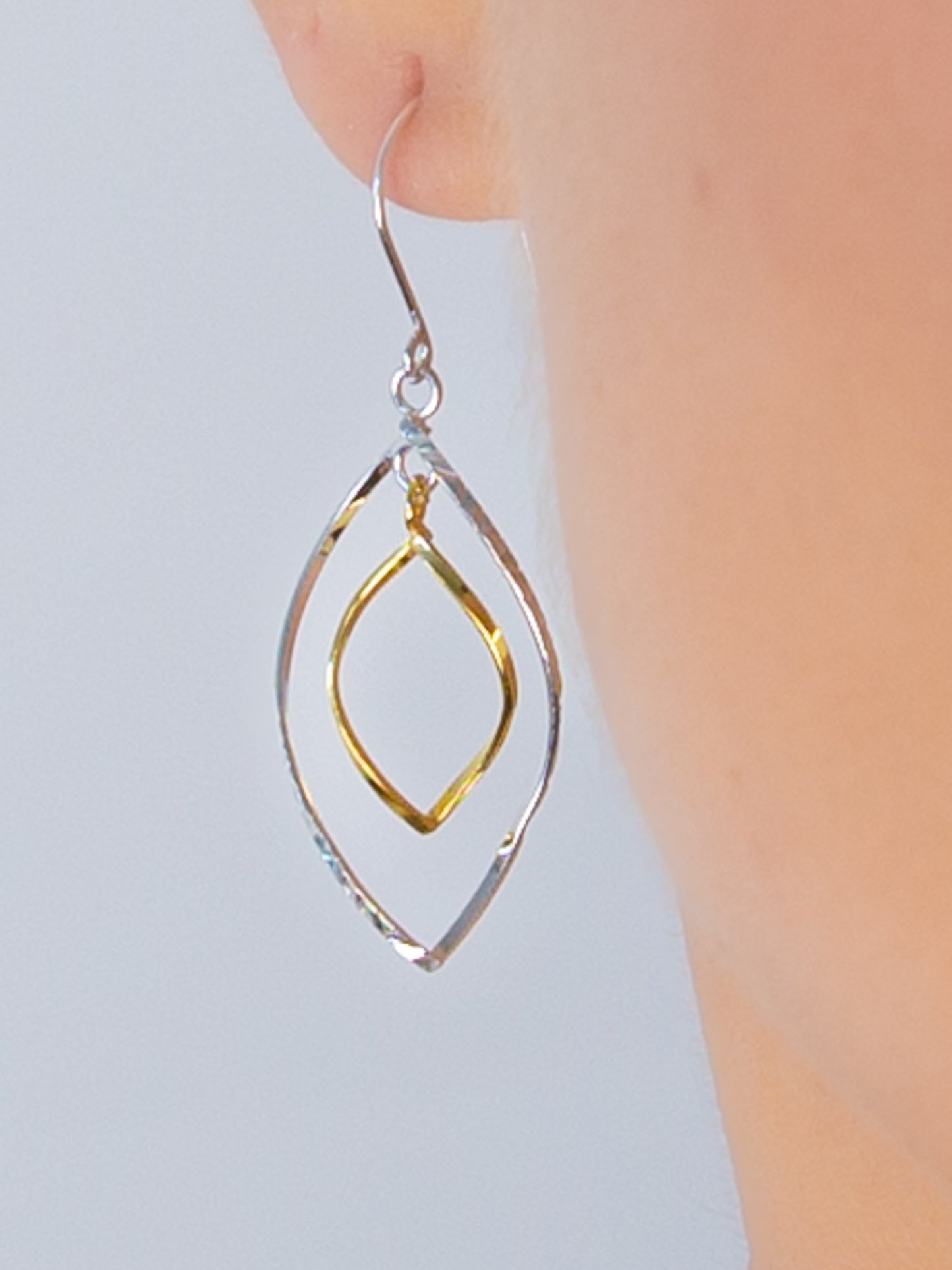 Two Tone Leaf Earrings