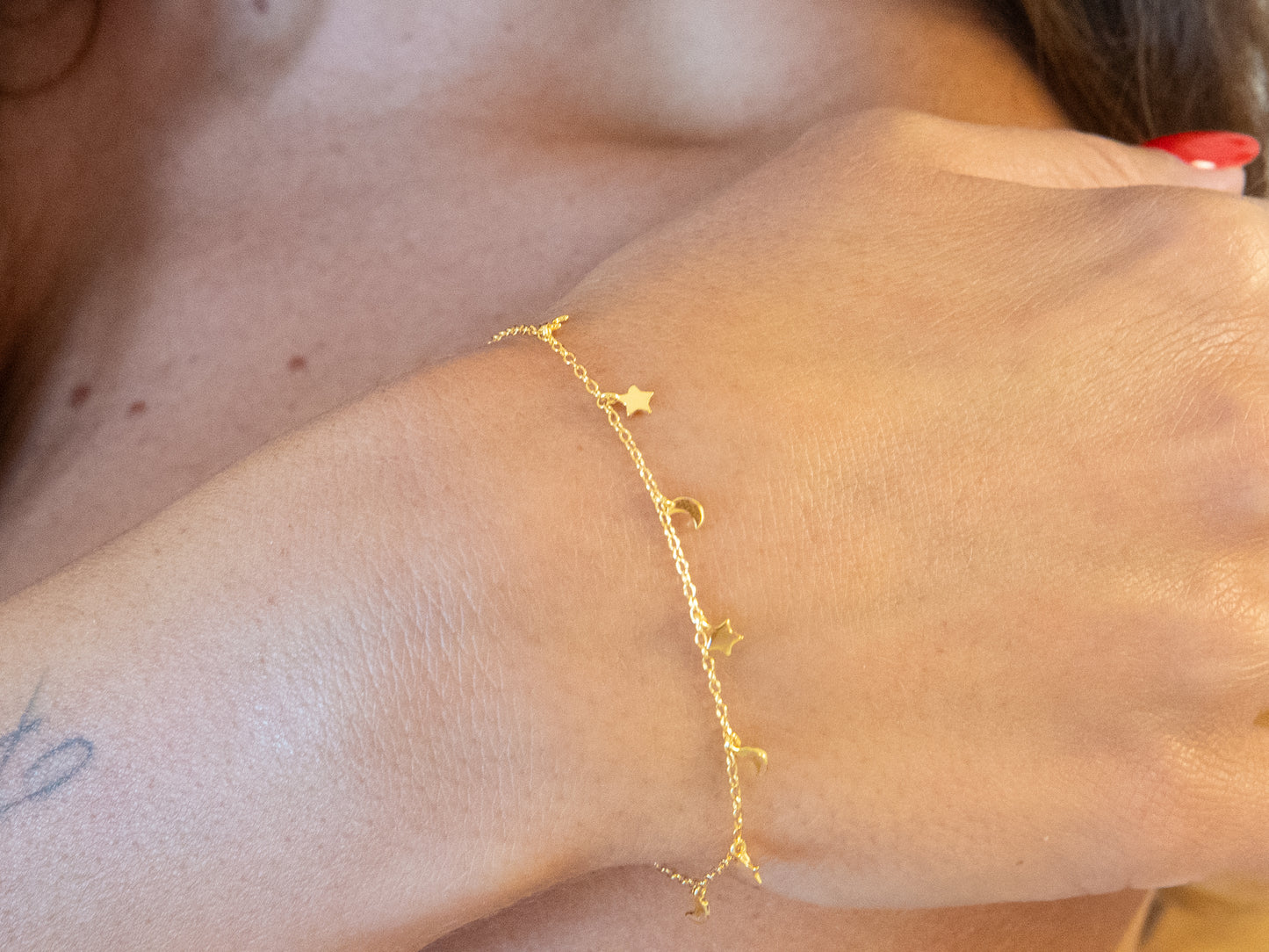 Dainty Moon & Star Bracelet