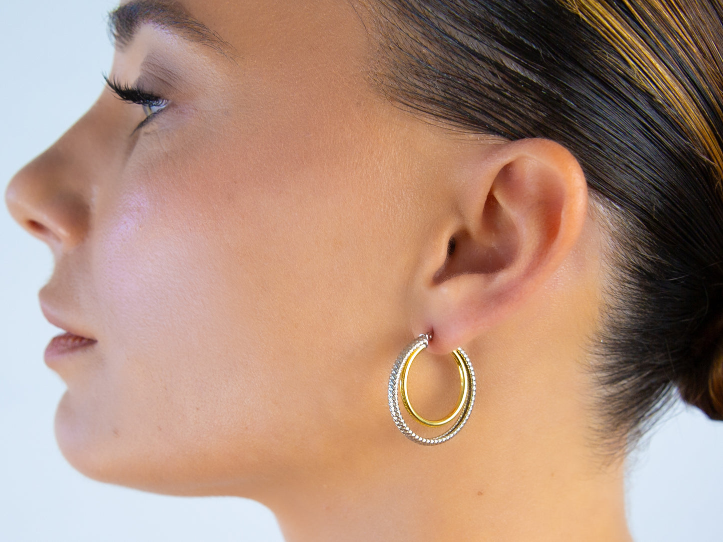 Two Tone Round Hoops
