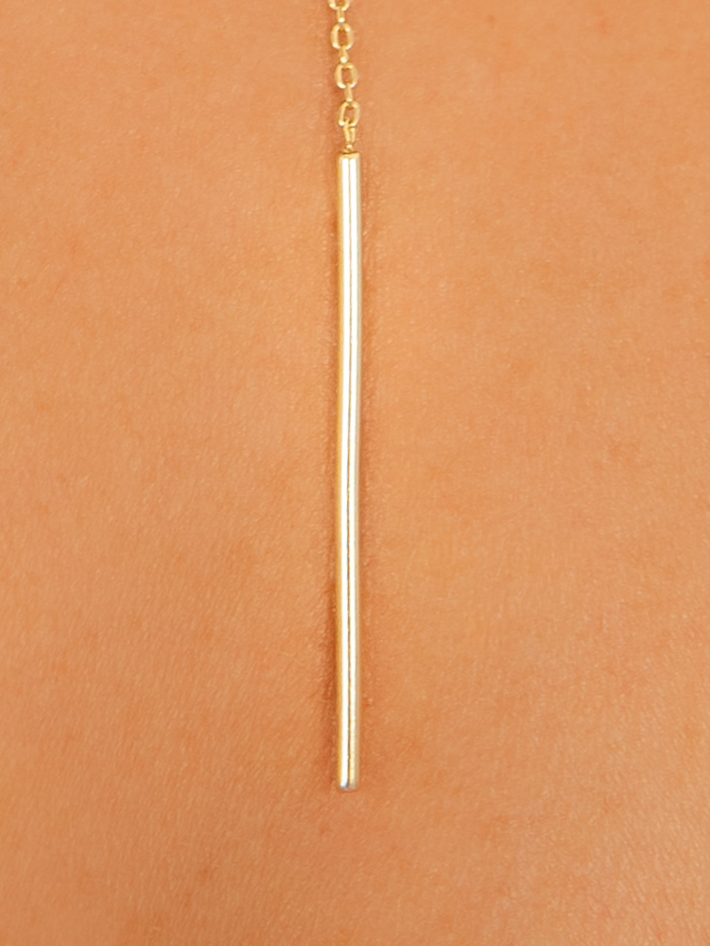 Drop Chain Necklace with Bar