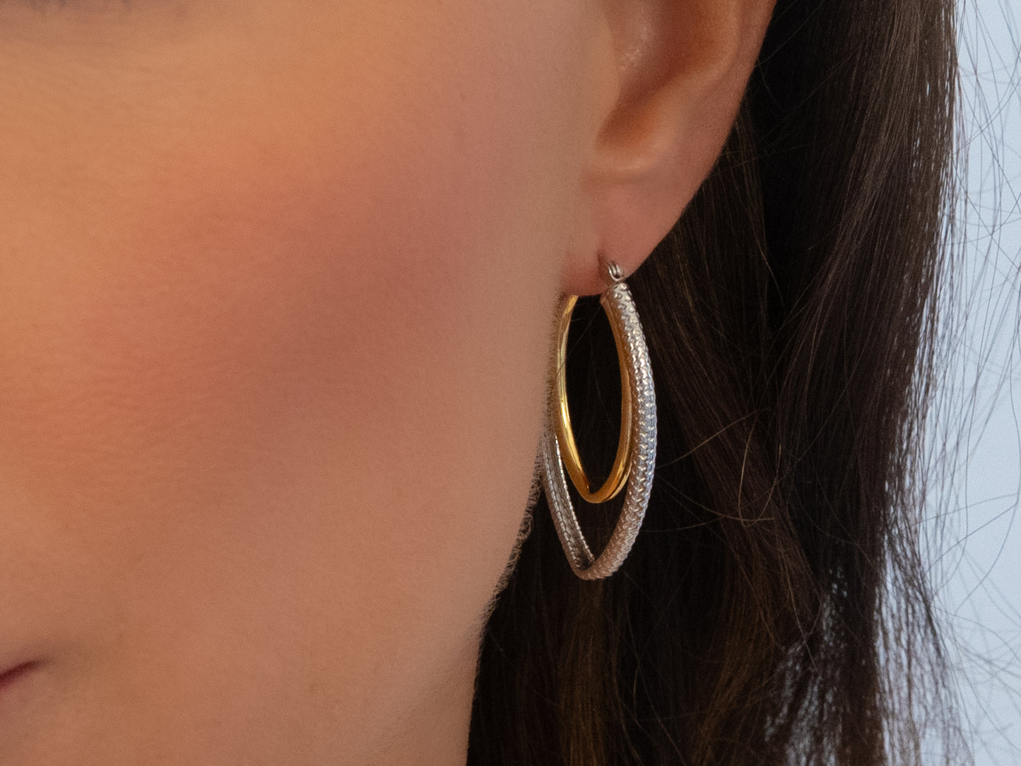 Two Tone Oval Hoops