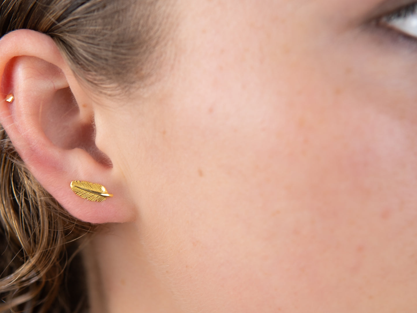 Leaf Feather Studs