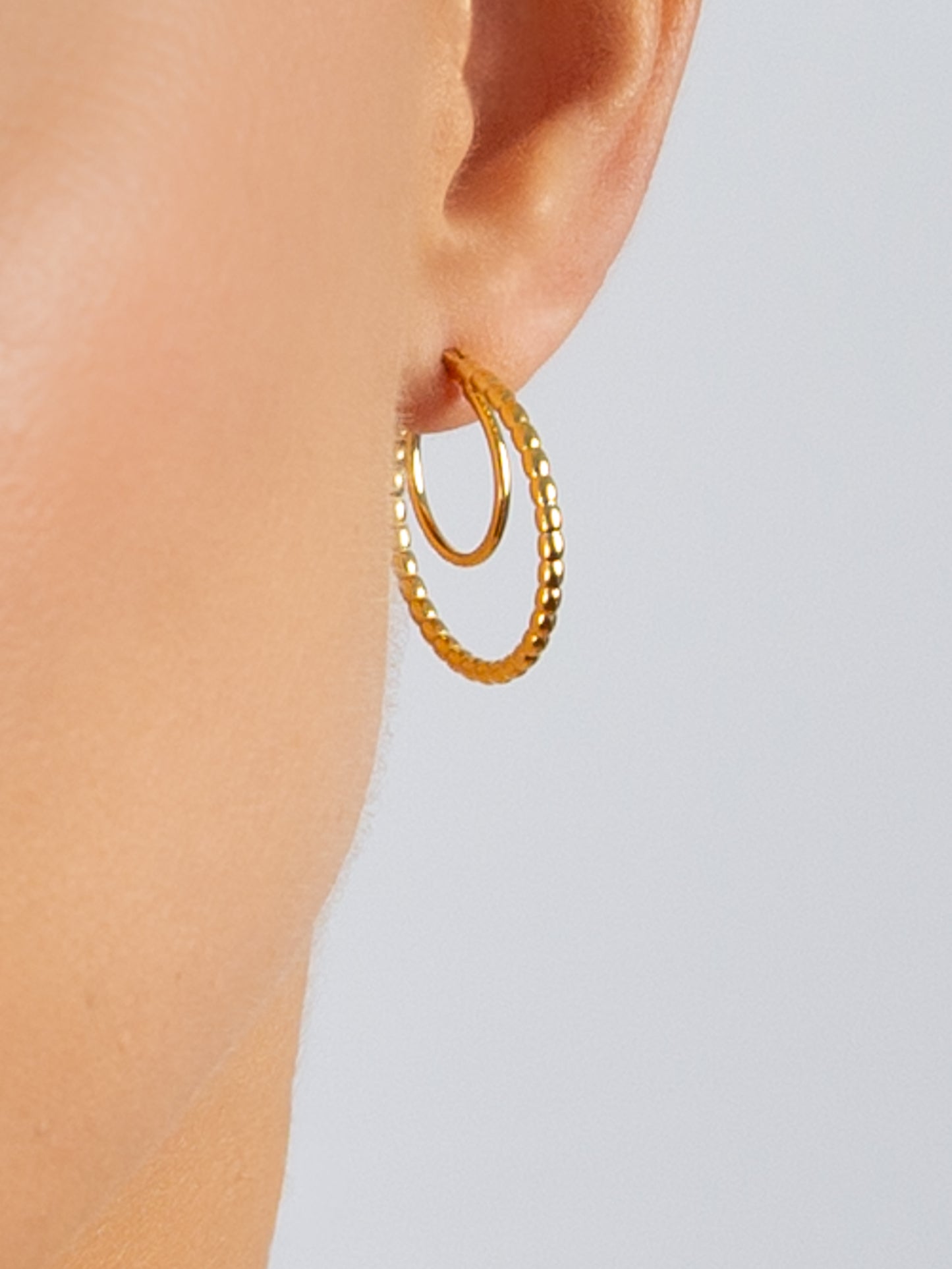 Double Beaded Hoops