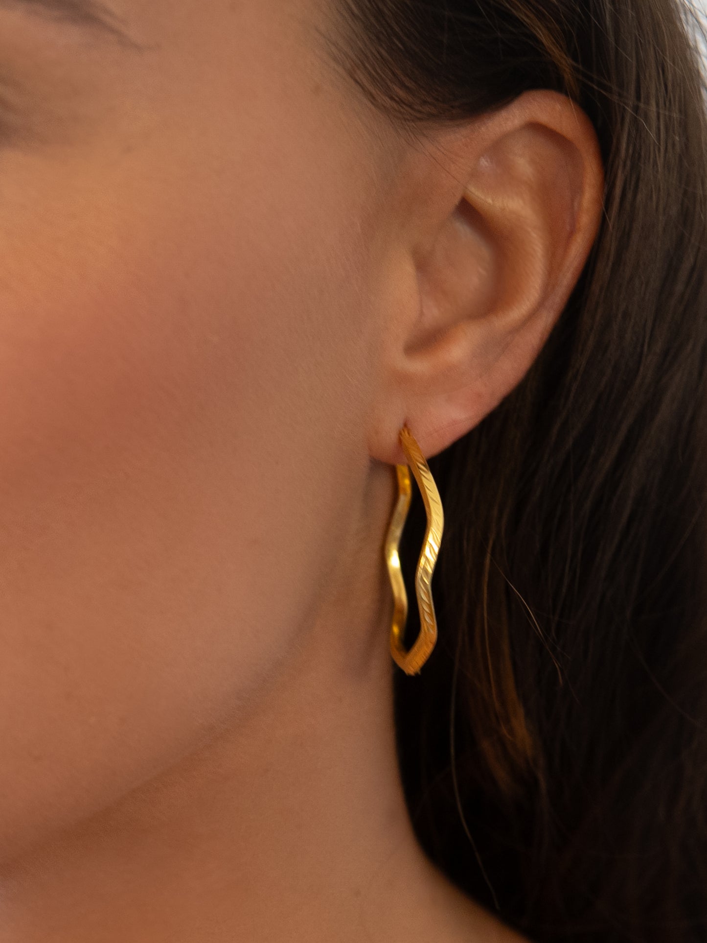 Irregular Engraved Hoops