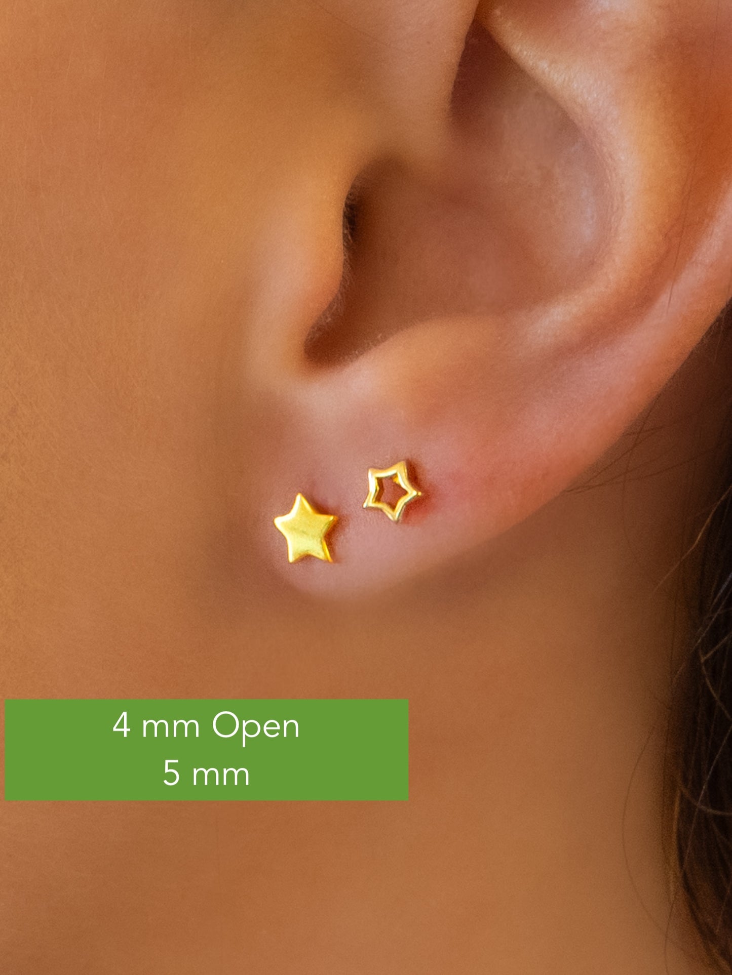 Star Studs in Four Sizes