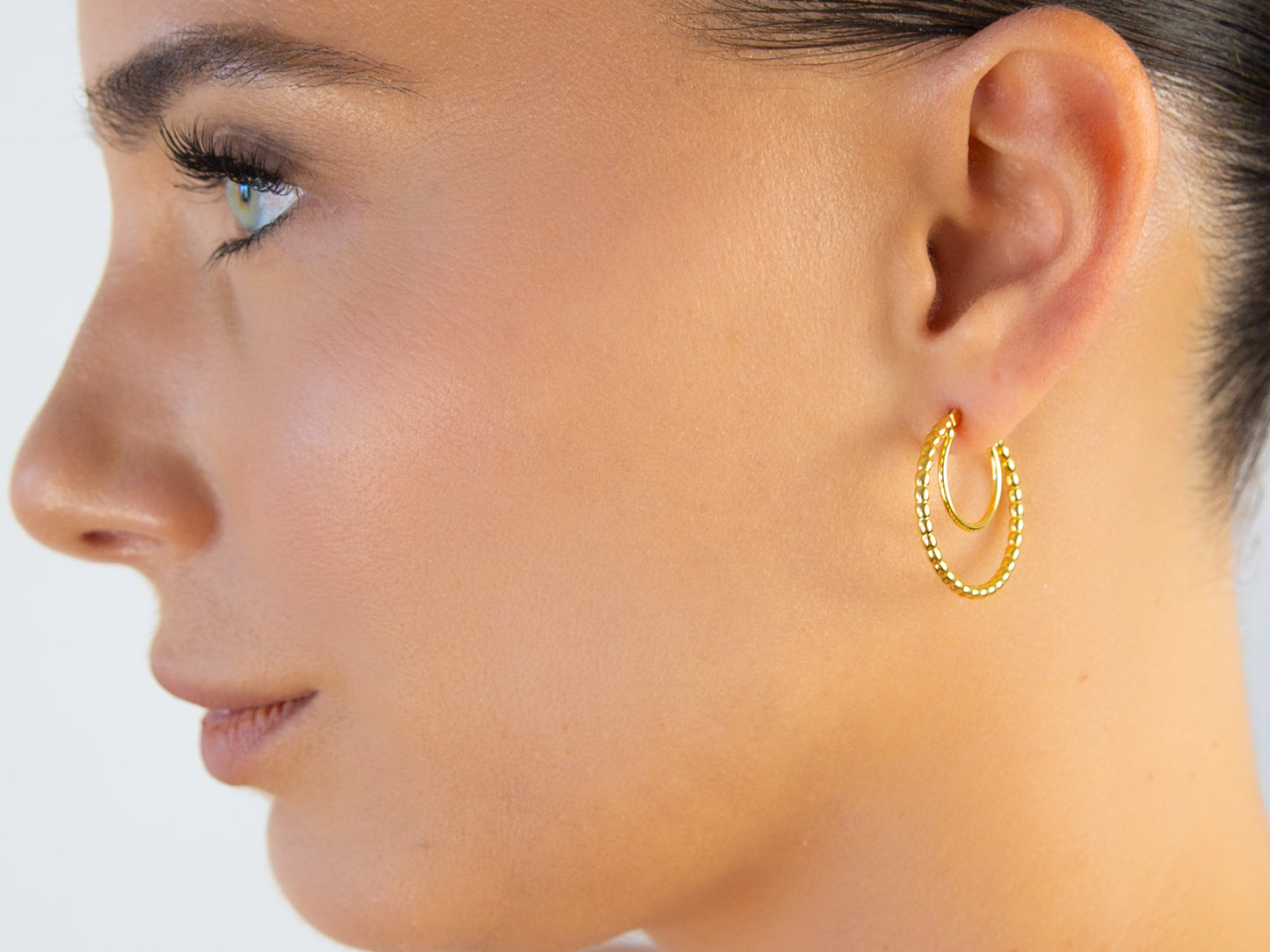 Double Beaded Hoops