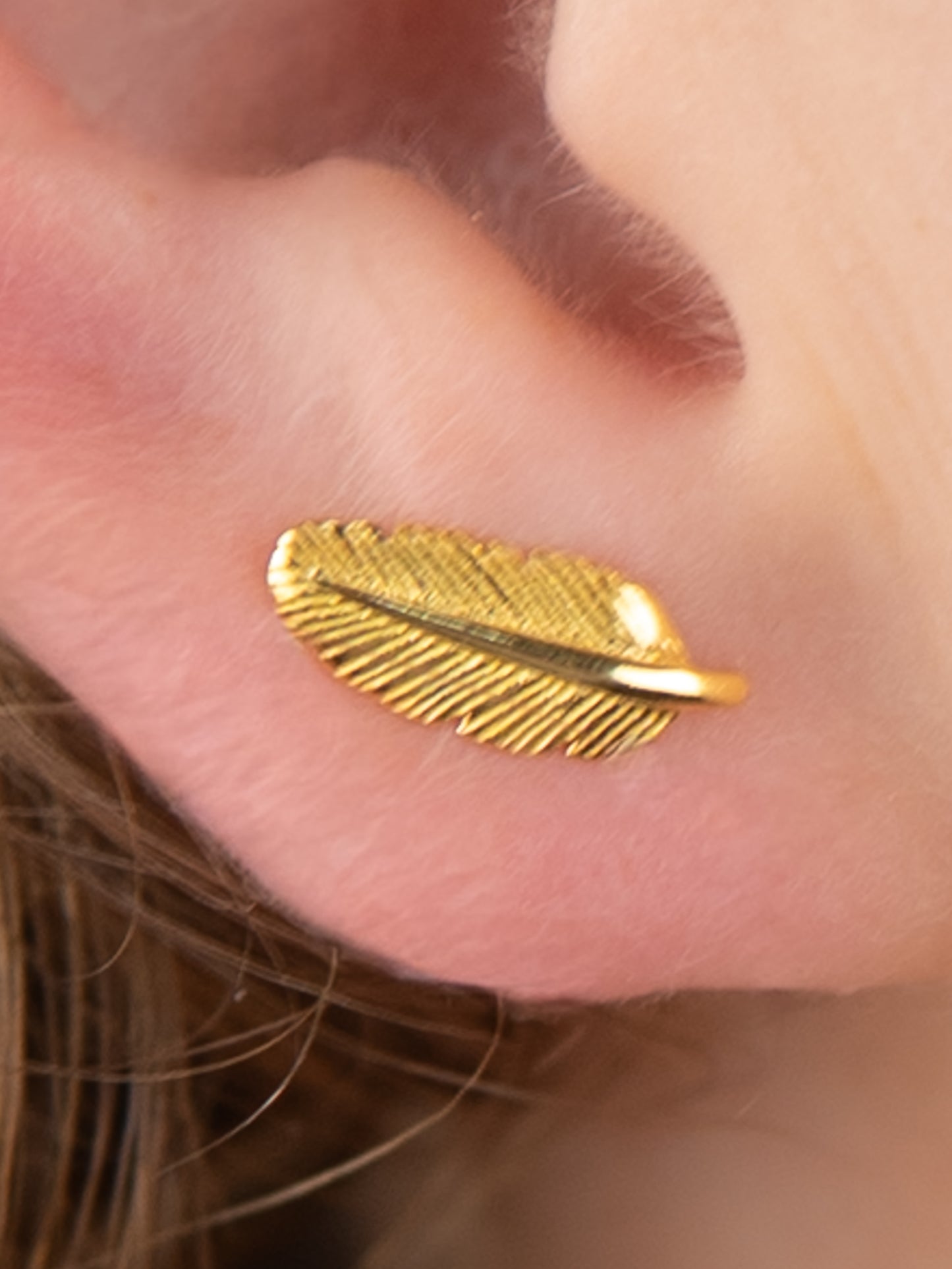 Leaf Feather Studs