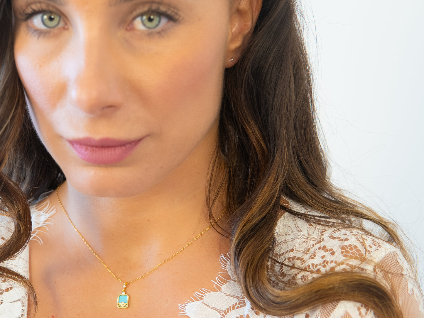 Turquoise Evil Eye Charm Necklace