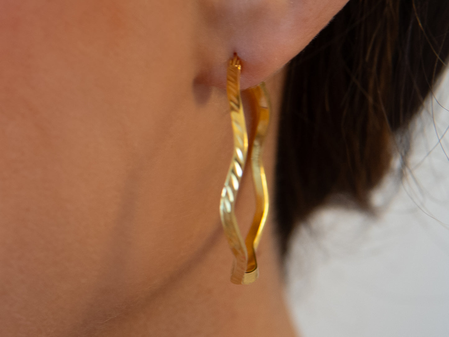 Irregular Engraved Hoops