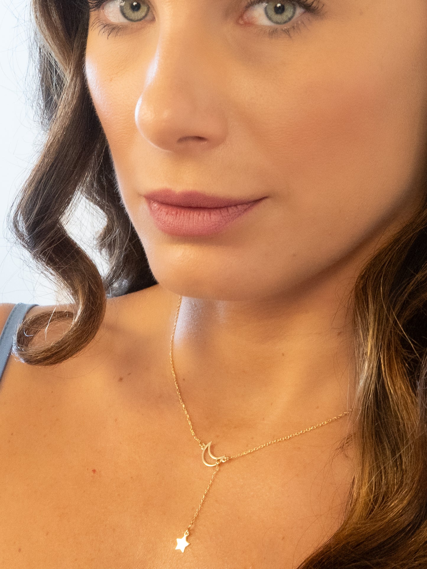 Moon & Star Drop Necklace