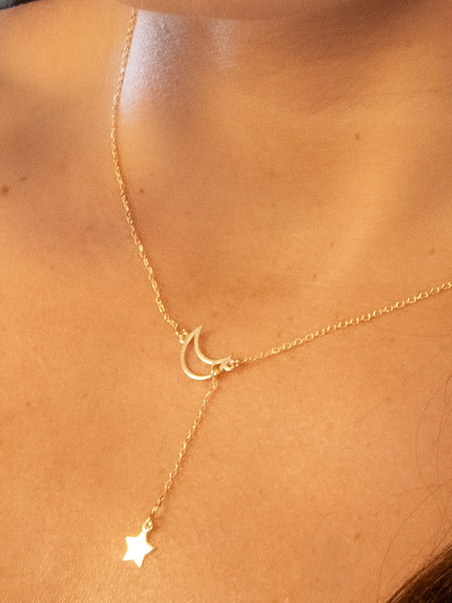 Moon & Star Drop Necklace