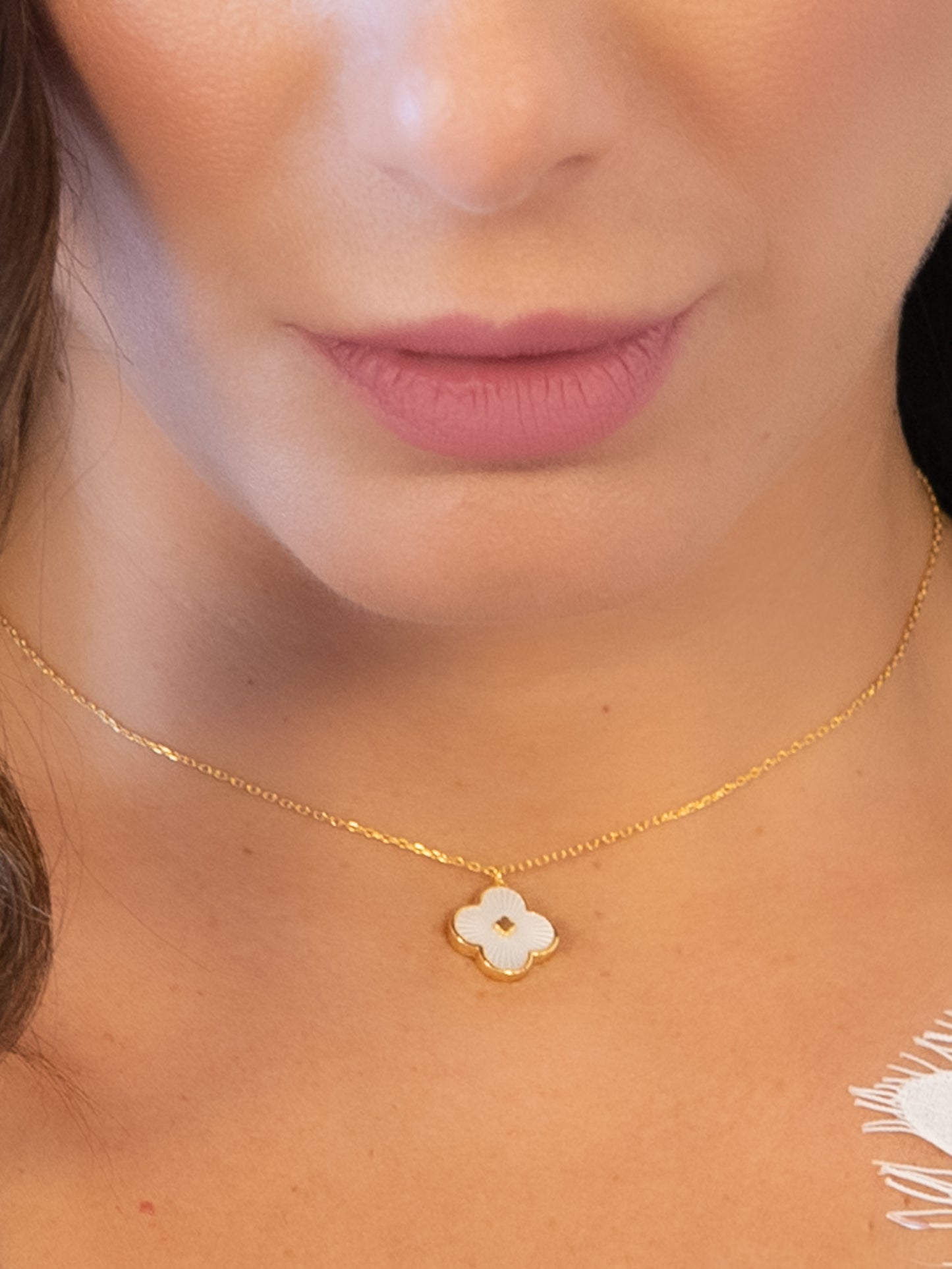 Pearl Clover Charm Necklace