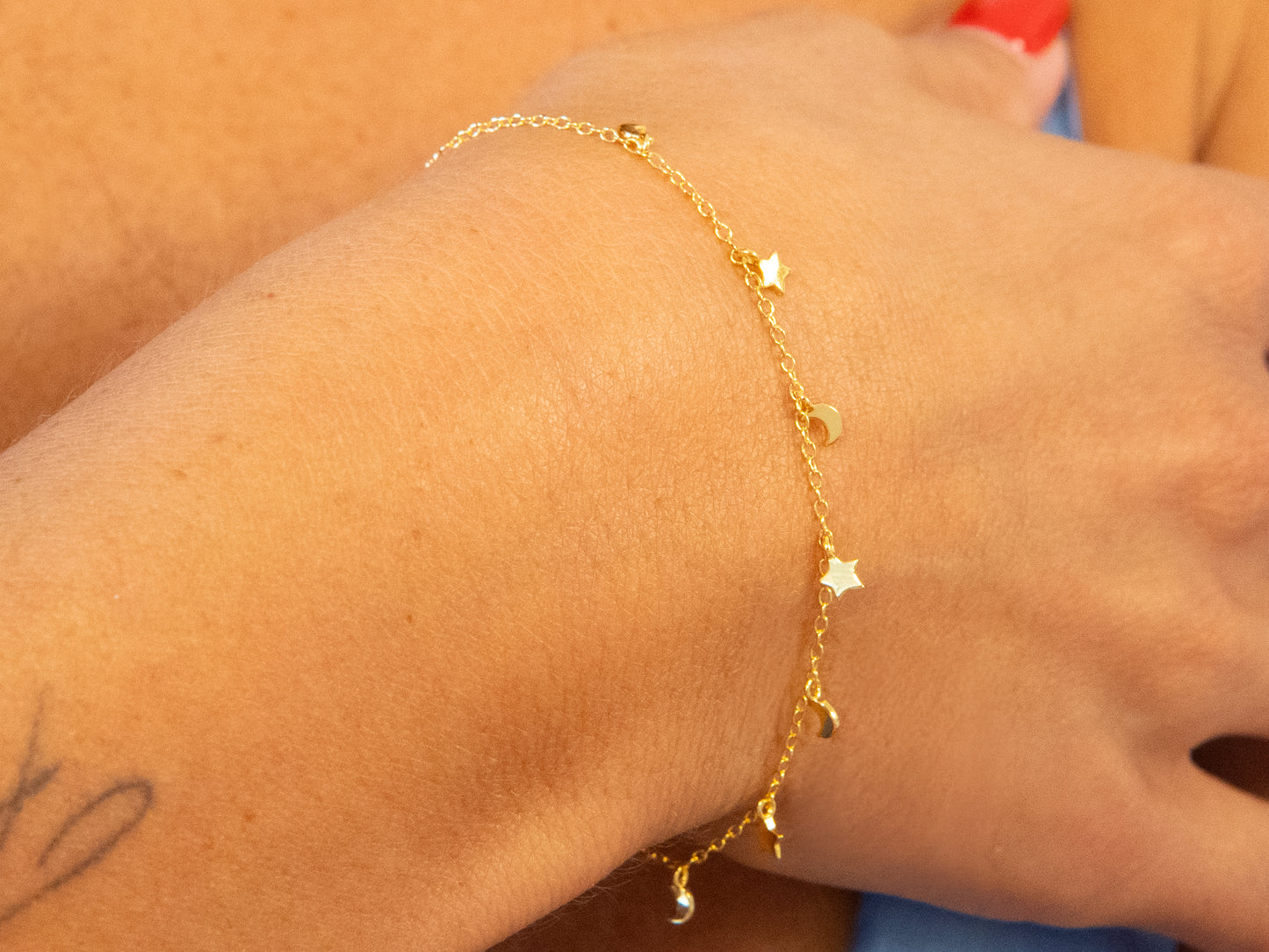 Dainty Moon & Star Bracelet