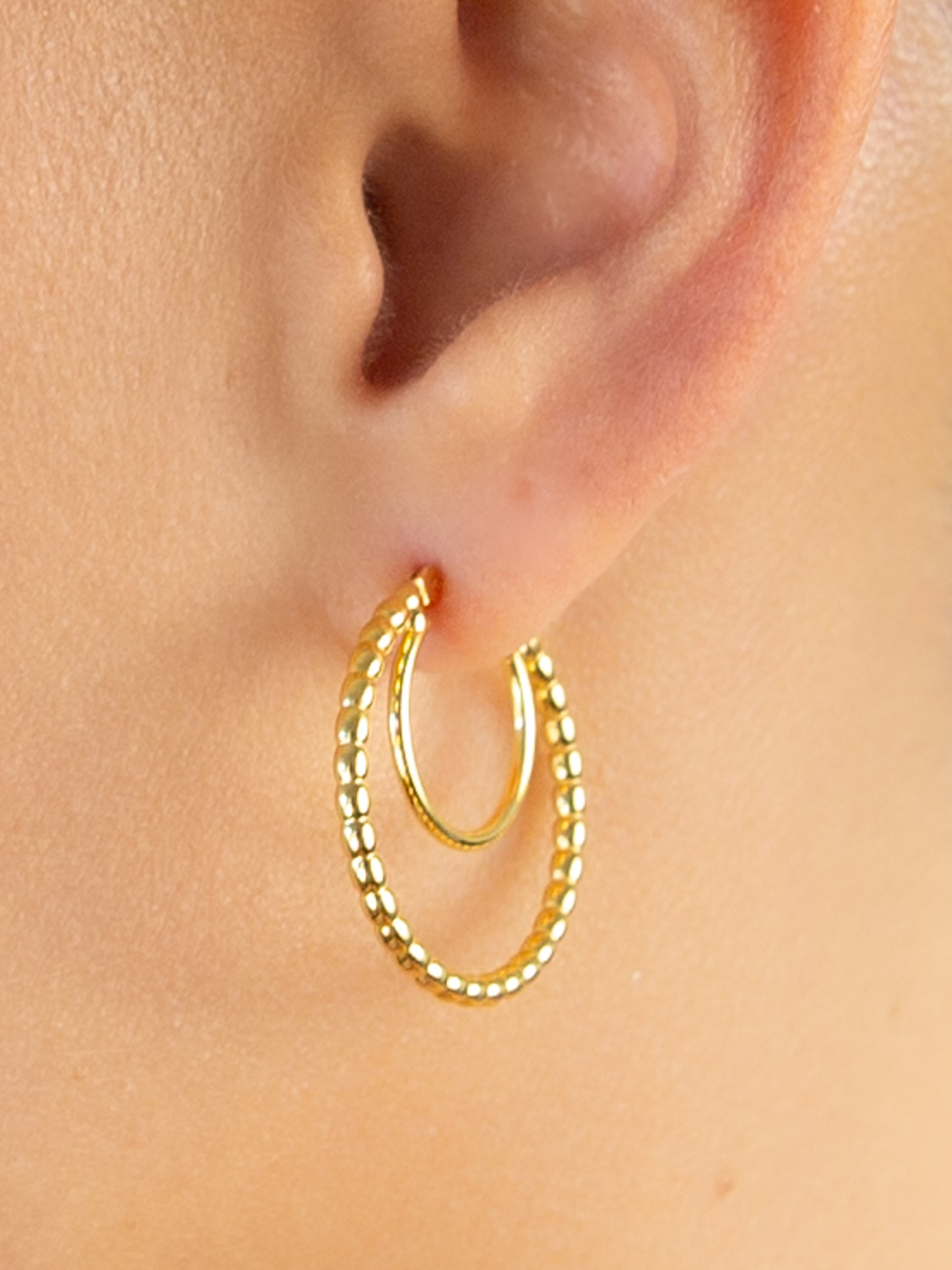 Double Beaded Hoops