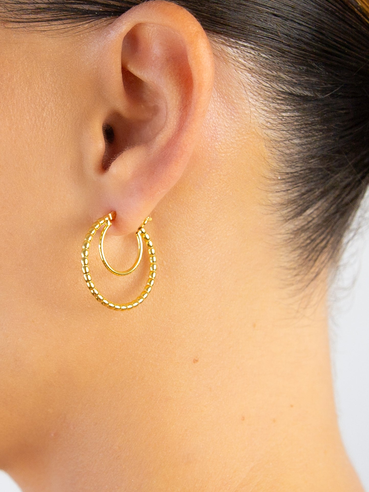 Double Beaded Hoops