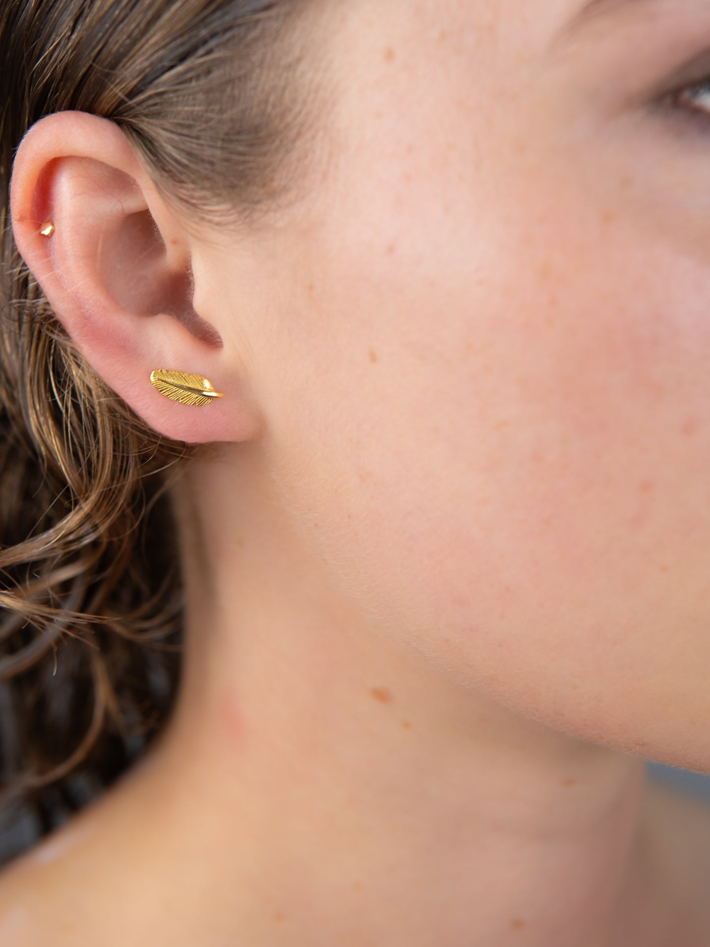 Leaf Feather Studs