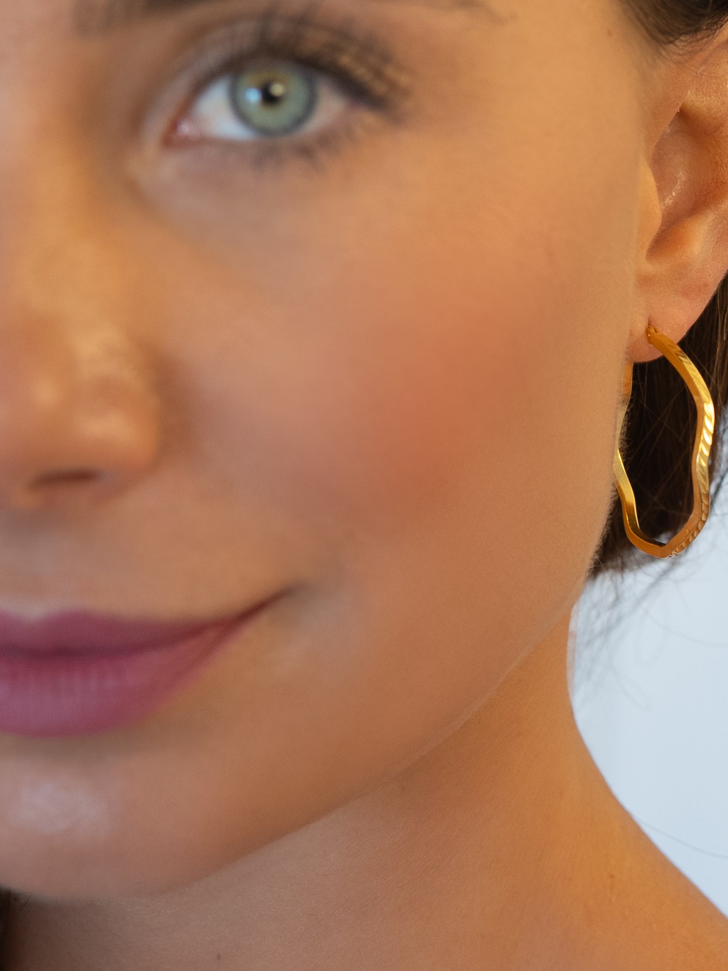 Irregular Engraved Hoops