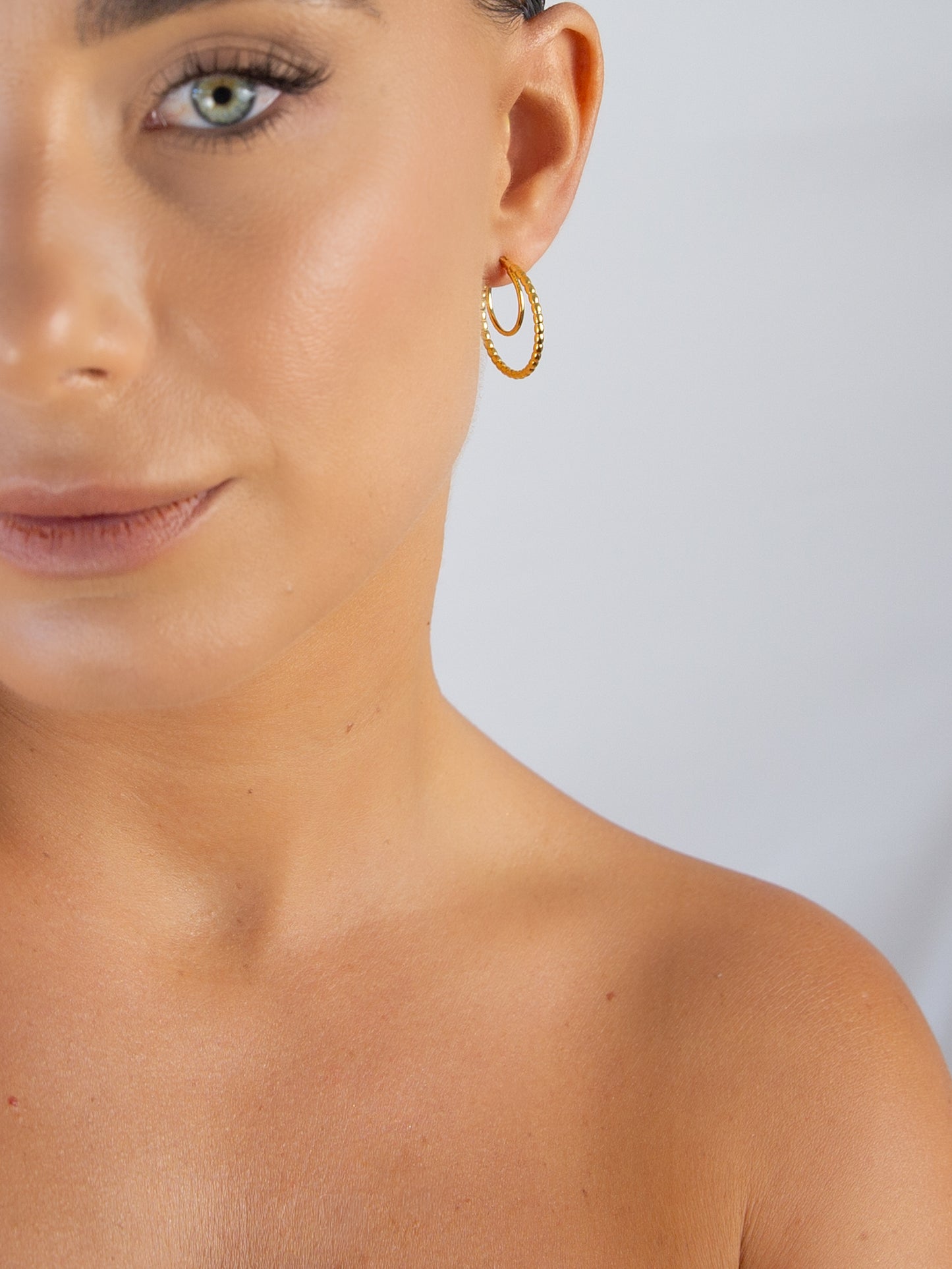 Double Beaded Hoops