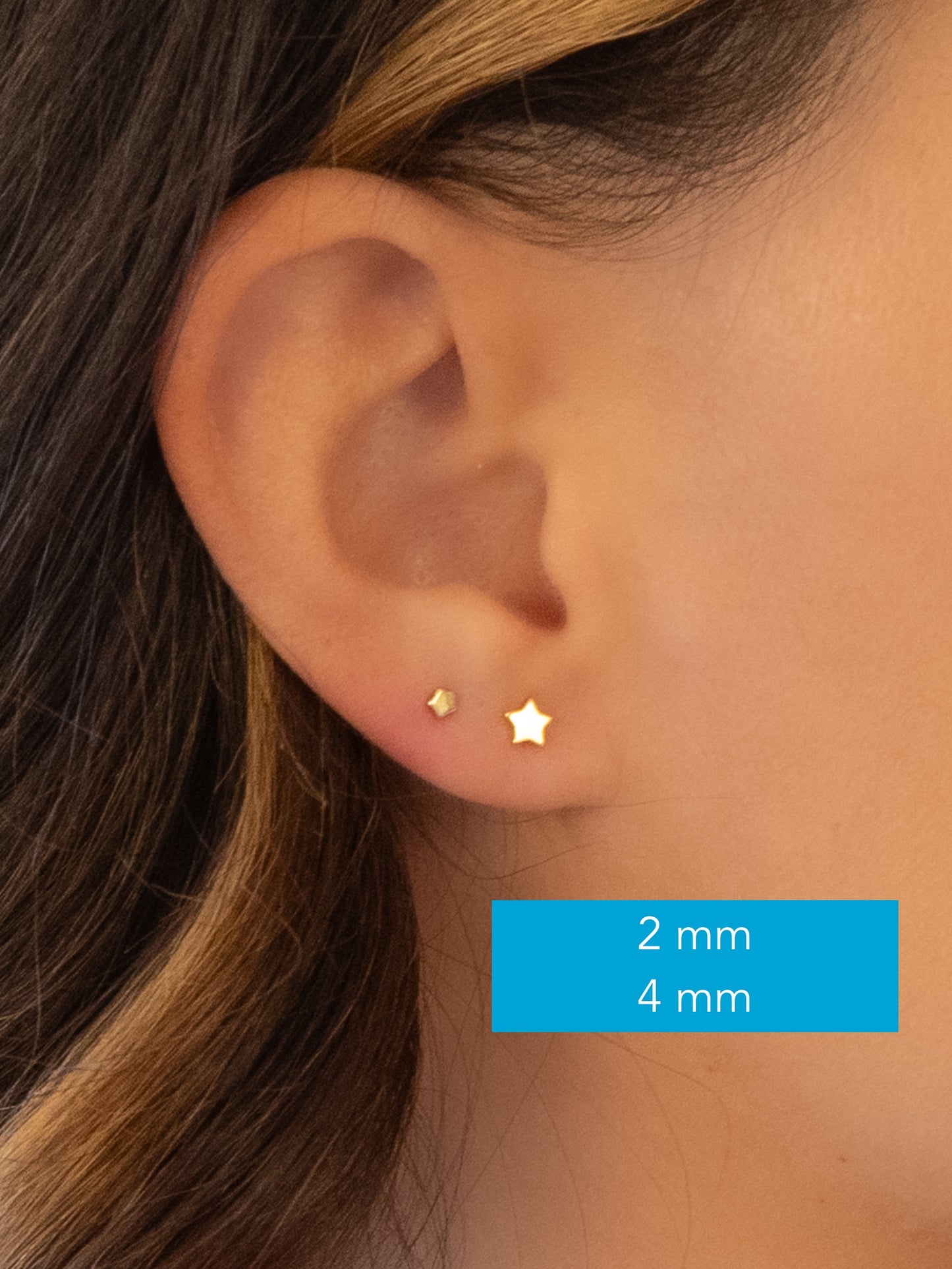 Star Studs in Four Sizes