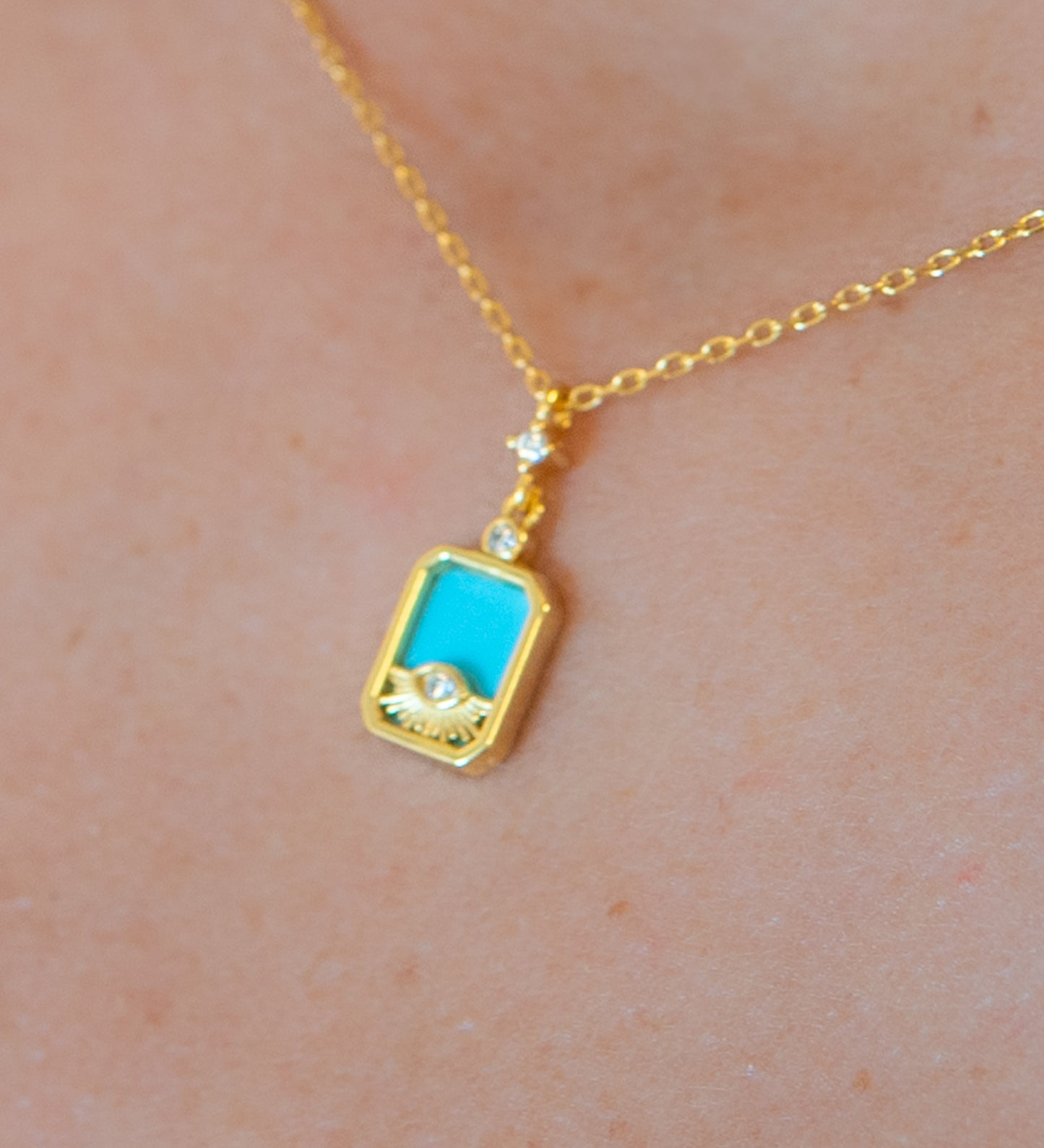 Turquoise Evil Eye Charm Necklace