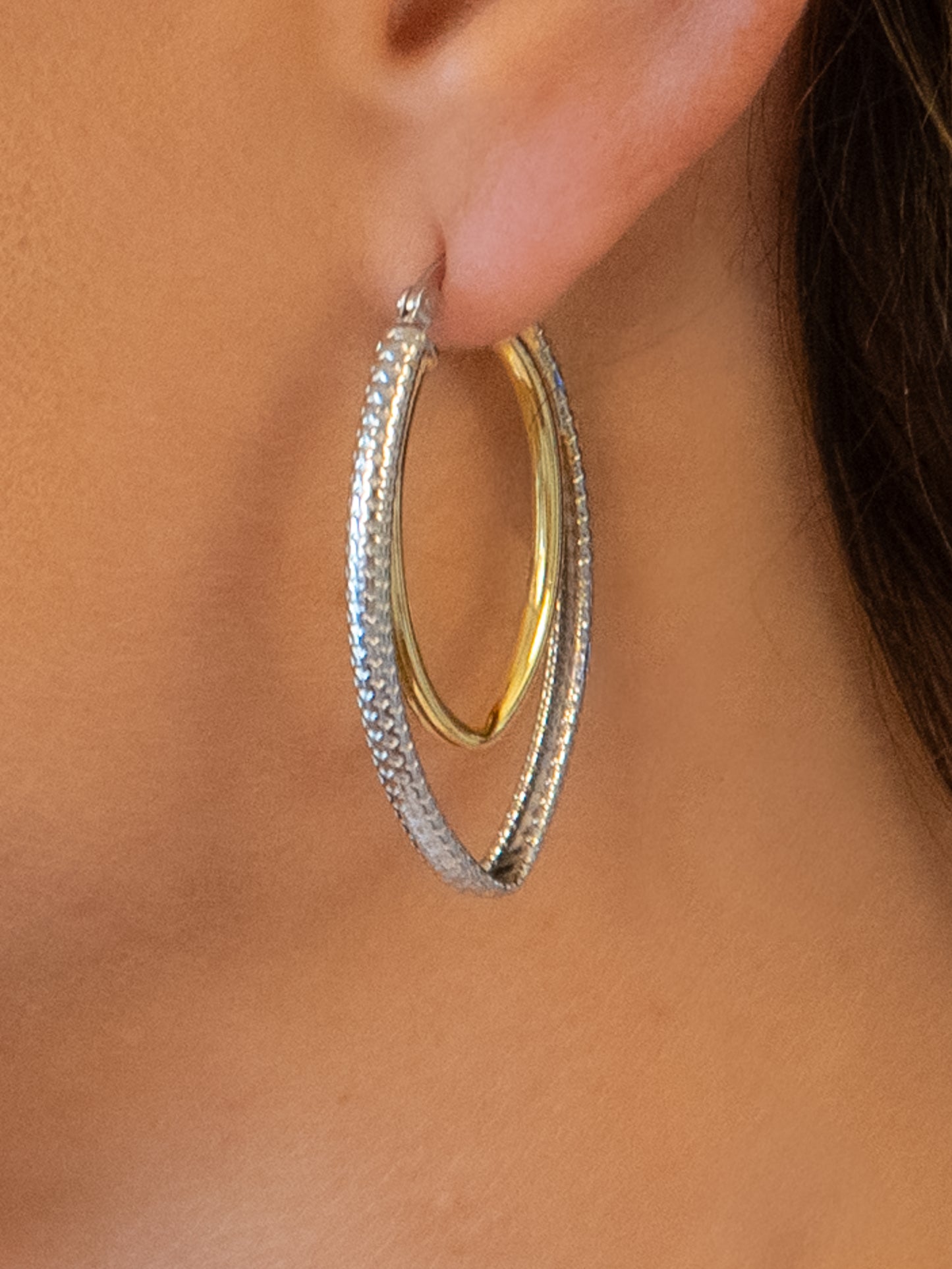 Two Tone Oval Hoops