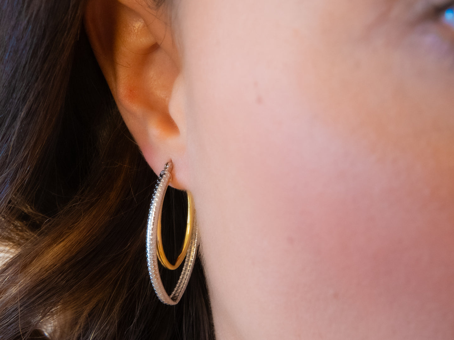 Two Tone Oval Hoops