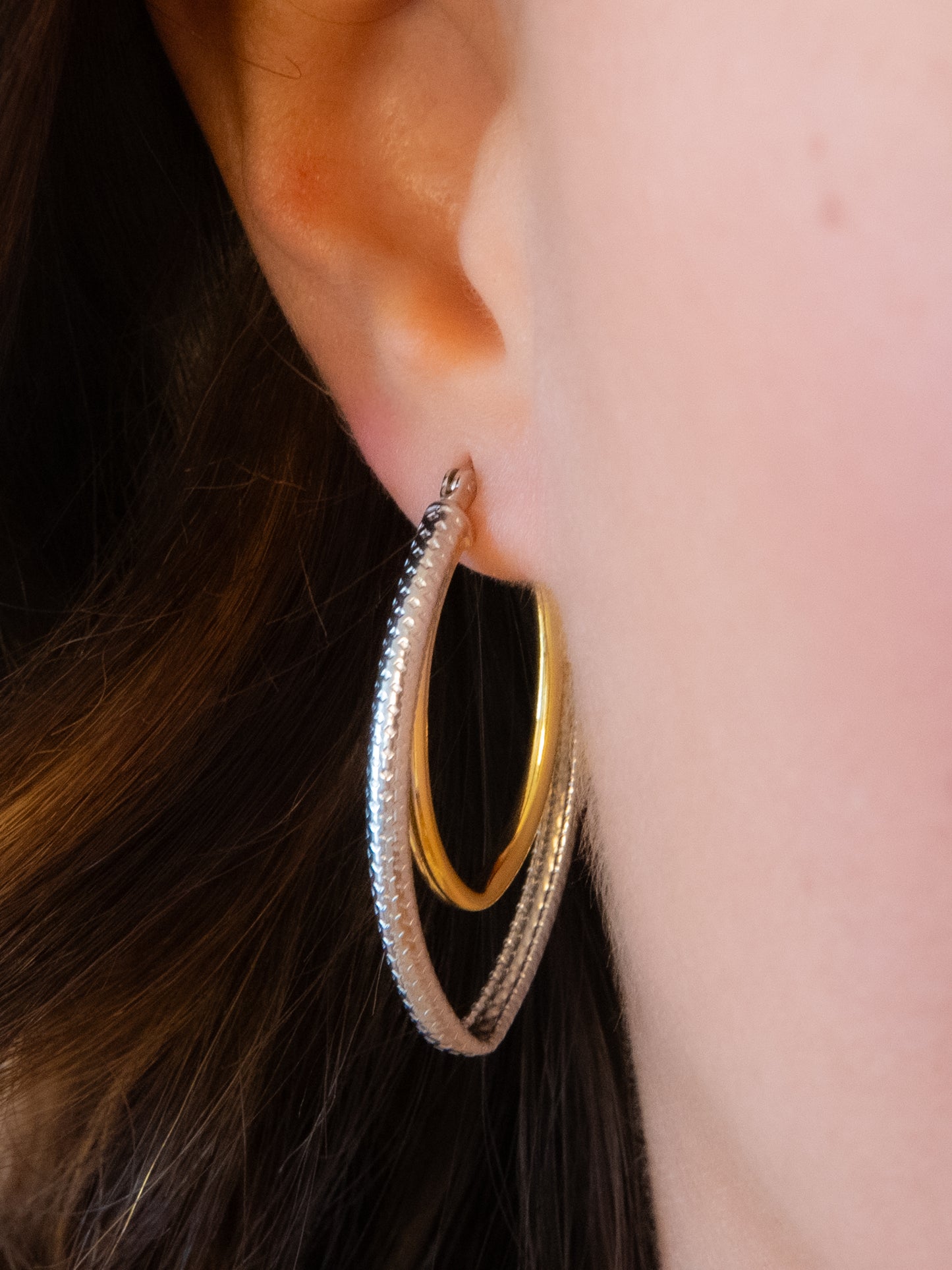 Two Tone Oval Hoops