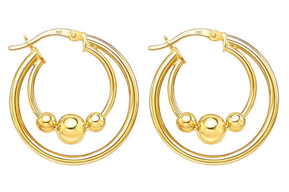 Beaded Double Hoops