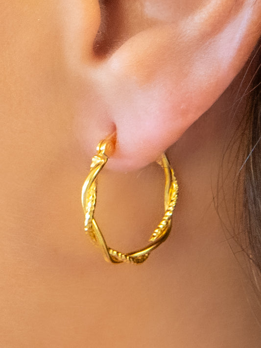 Entwined Hoops Textured & Glossy Rings