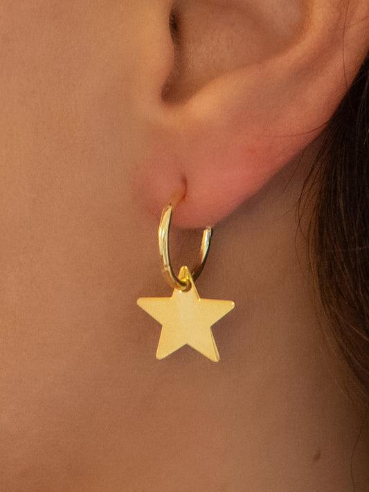 Star Charm Huggies
