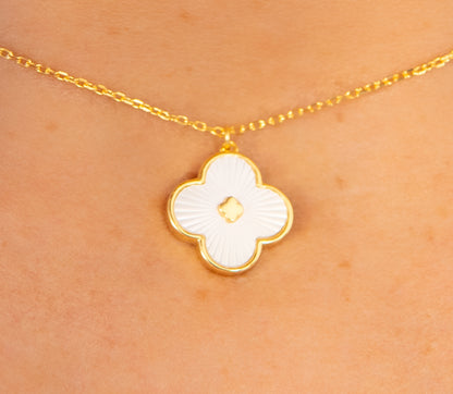 Pearl Clover Charm Necklace