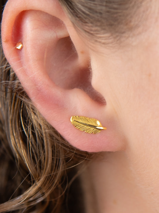 Leaf Feather Studs