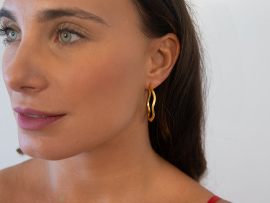 Irregular Engraved Hoops
