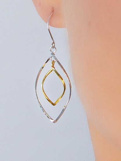Two Tone Leaf Earrings