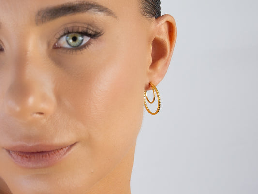 Double Beaded Hoops