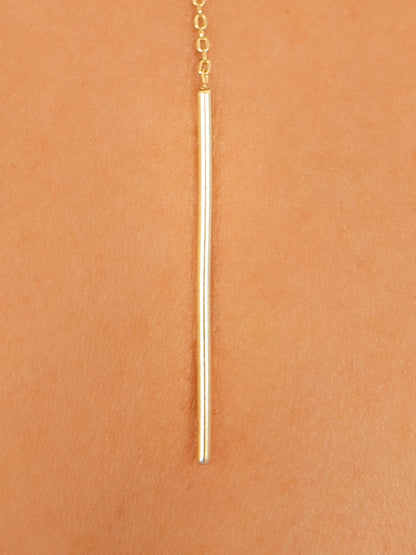 Drop Chain Necklace with Bar