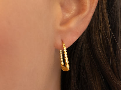 Engraved Rectangle Hoops