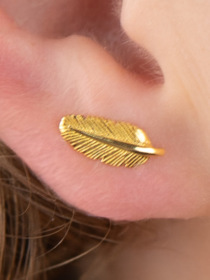 Leaf Feather Studs