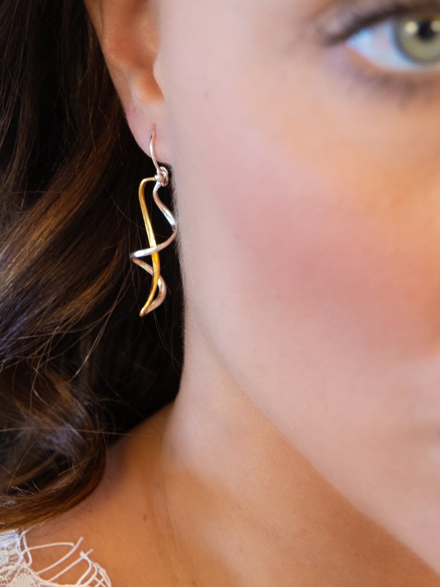 Two Tone Infinity Earrings