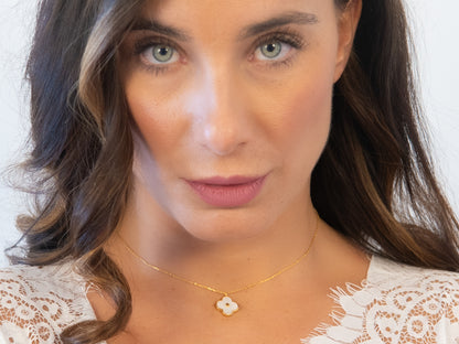 Pearl Clover Charm Necklace