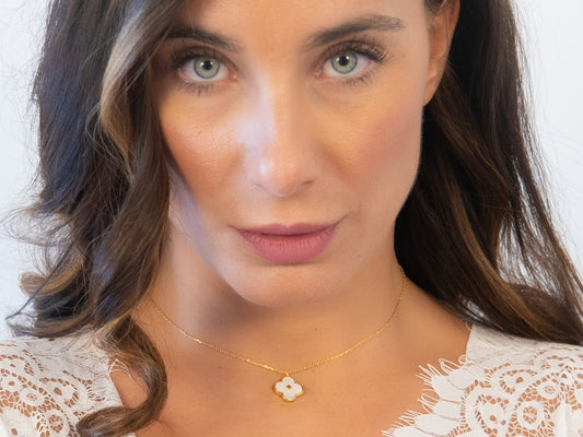 Pearl Clover Charm Necklace