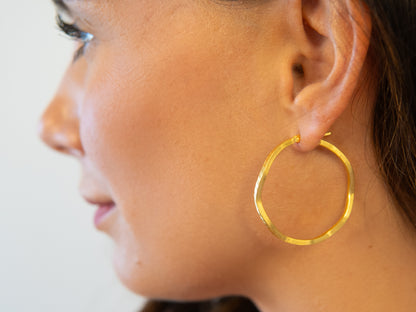 Irregular Engraved Hoops
